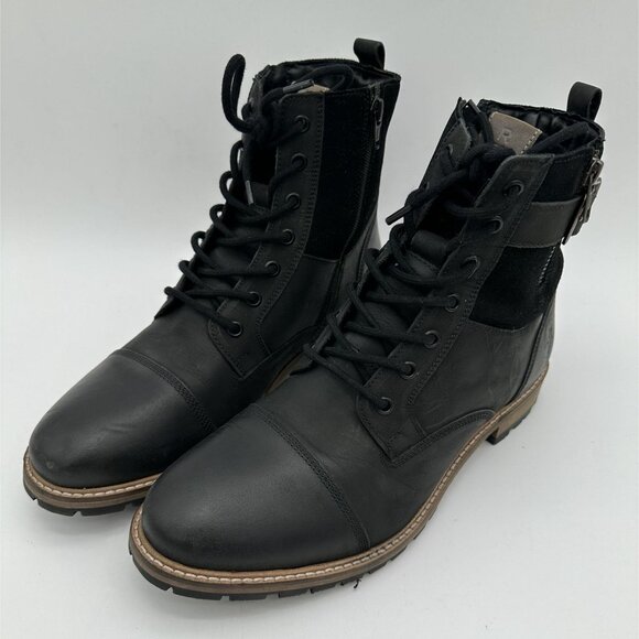 Reserved Black Leather Combat Boots Size 10 main image 7